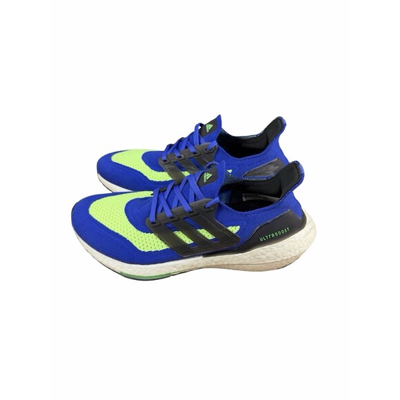 adidas Other - Adidas Ultraboost 21 Sonic Ink Screaming Green Blue S23873 Men's Size 8 Running